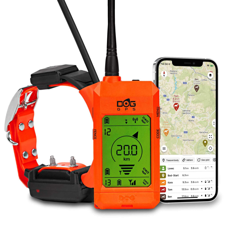 Vyhledávací a výcvikové zařízení pro psy DOG GPS X30T, lokalizace až 13 psů, Dog Trace