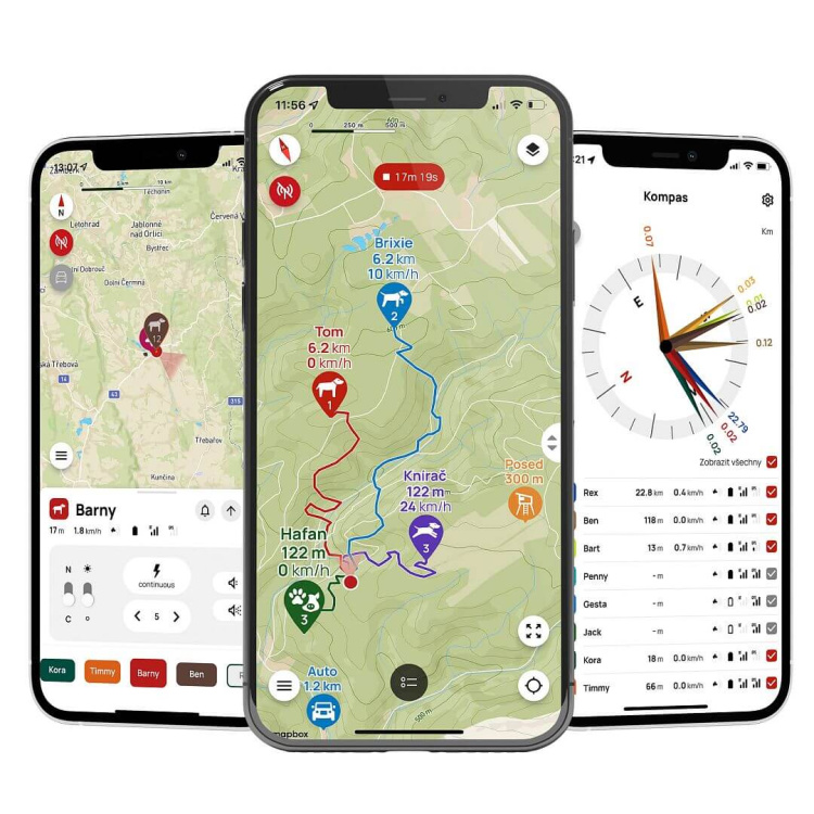 Vyhledávací a výcvikové zařízení pro psy DOG GPS X30T, lokalizace až 13 psů, Dog Trace