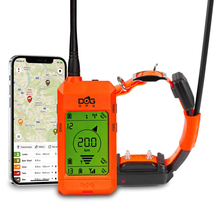 Vyhledávací a výcvikové zařízení pro psy DOG GPS X30T Short, lokalizace až 13 psů, Dog Trace