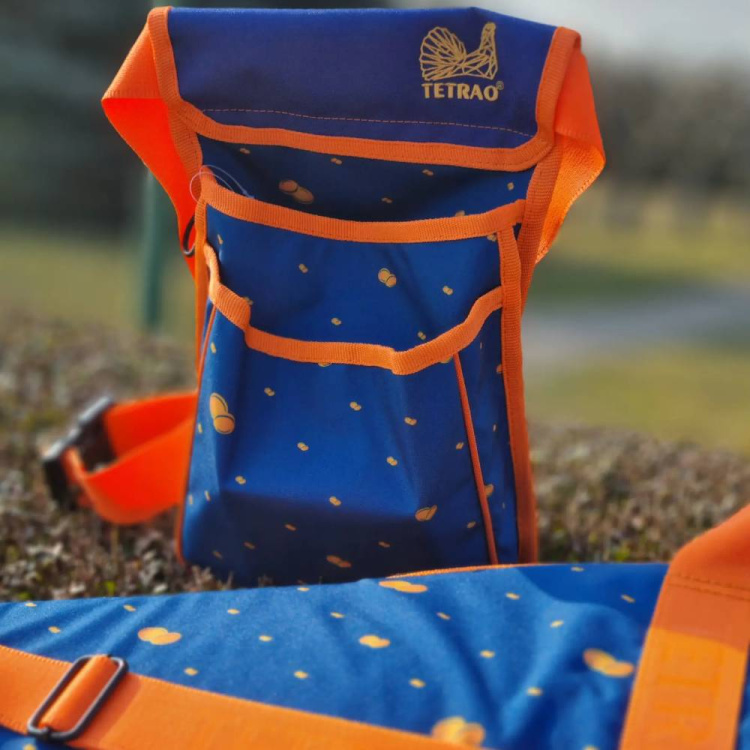 TETRAO Shotgun Shell Bag, Blue + Hand Towel with Clay Pigeon Pattern - Brašna na brokové náboje TETRAO