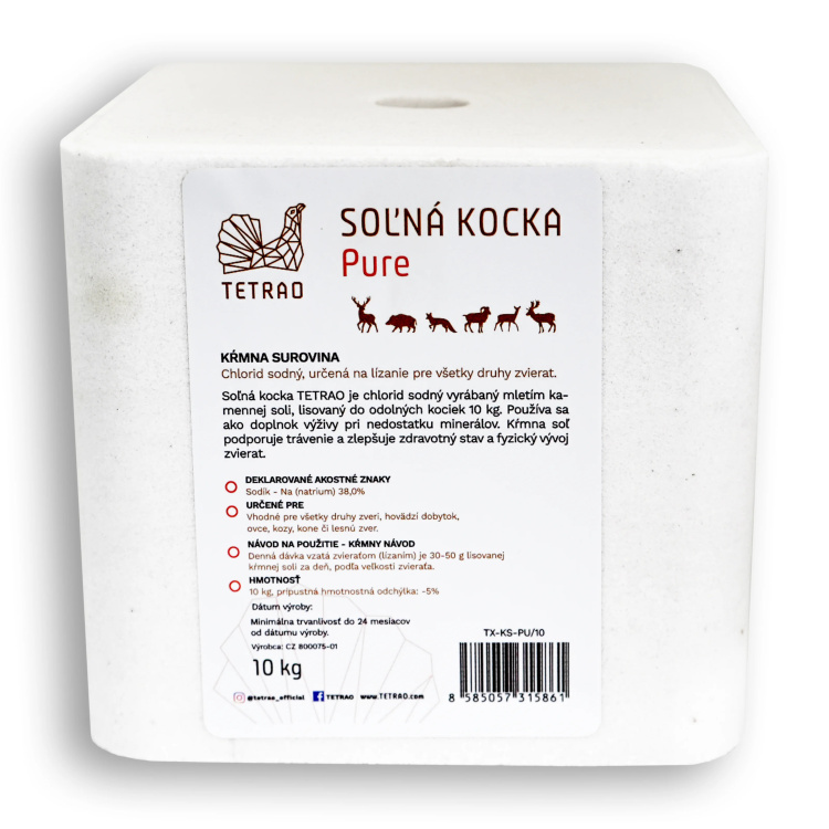 Solná kostka Pure, 10 kg, Tetrao - Solná kostka Pure, 10 kg, Tetrao