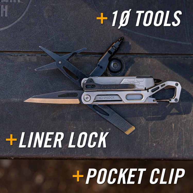 Stakeout Drive Multifunction Pliers, Pocket Clip, Silver, Gerber