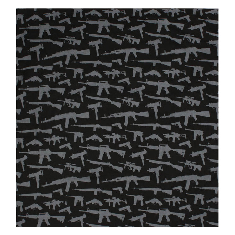 Gun Pattern Bandana, Black, Rothco
