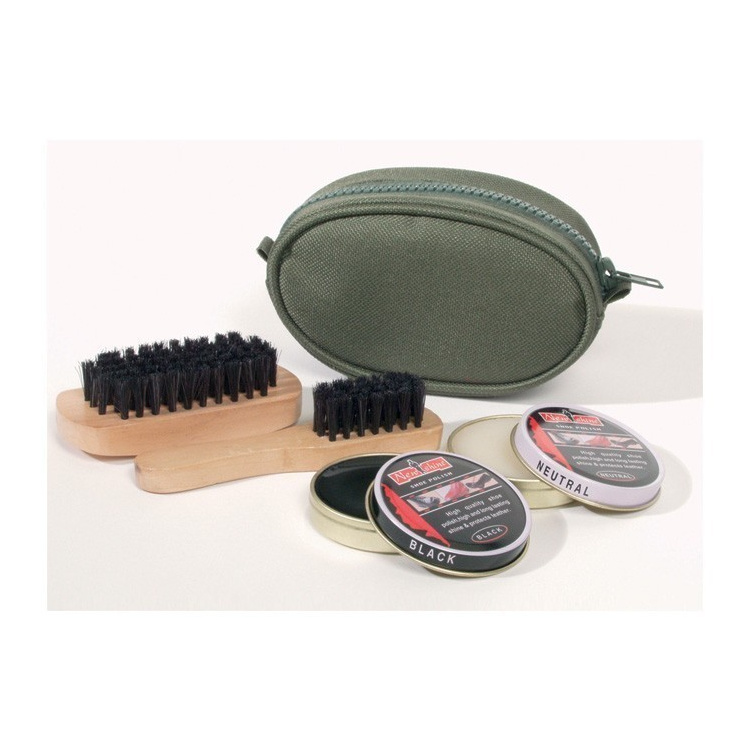 Shoe cleaning kit with case, Olive, Mil-Tec
