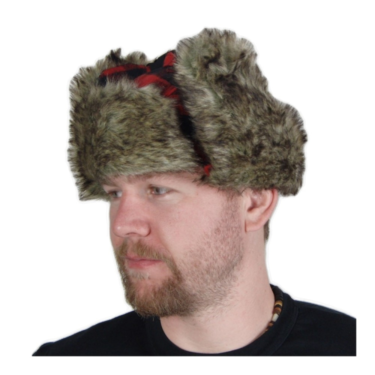 Beranice Fur Flyer´s Hat, červenočerná, Rothco - Beranice Vintage Flyers Hat, červeno černá, Rothco