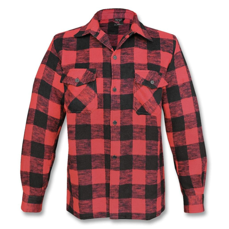 Men&#039;s Flannel Shirt, black-red, Mil-Tec