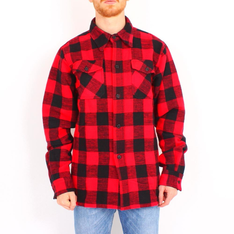 Men&#039;s Flannel Shirt, black-red, Mil-Tec
