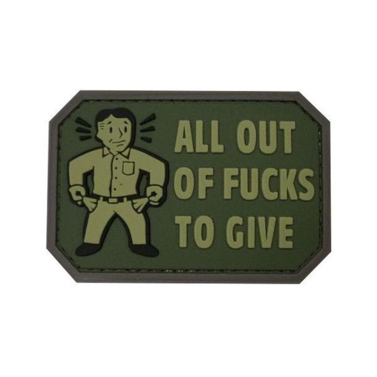 PVC patch &quot;All out of *ucks to give&quot;, green