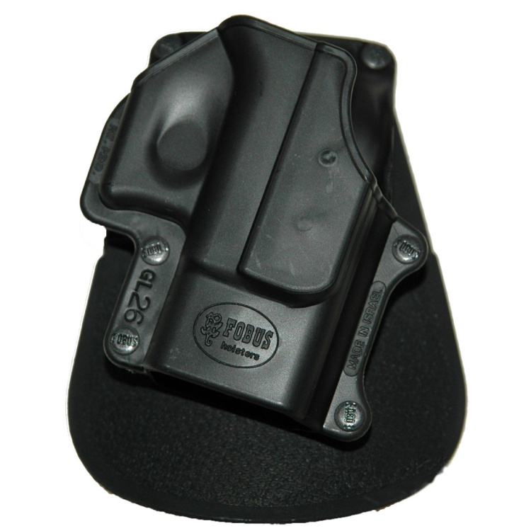 Left holster for Glock 26 pistol, rotary paddle, Fobus