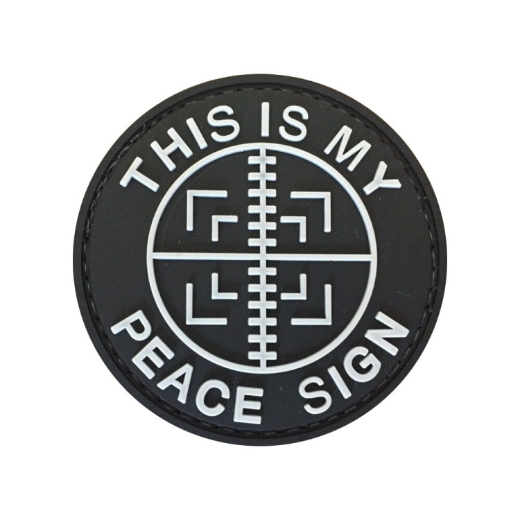 PVC patch &quot;Peace Sign&quot;, black