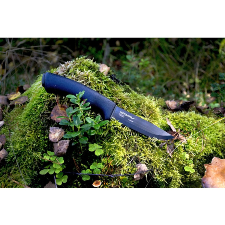 Bushcraft Survival Knife, Morakniv, Carbon, Black