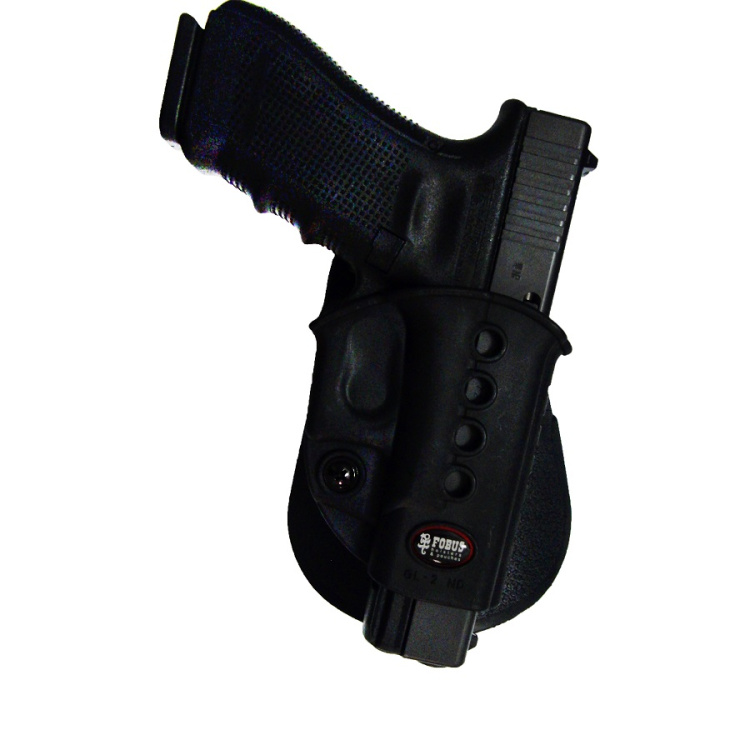 Glock 17 and Glock 19 pistol holster, rotary paddle, Fobus