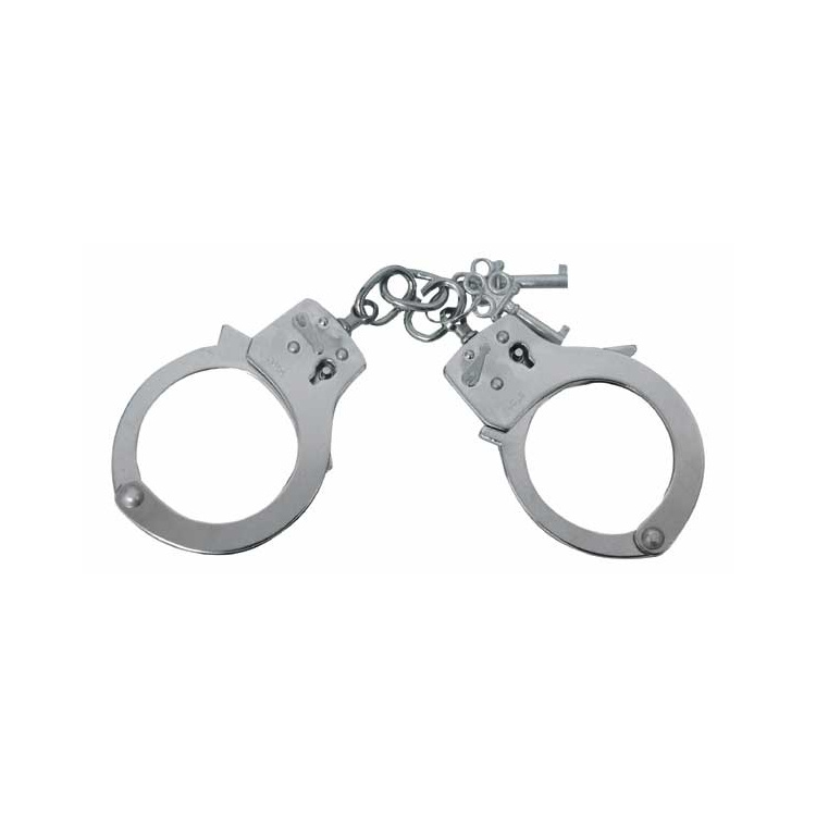 Handcuffs with lock, silver, Mil-Tec
