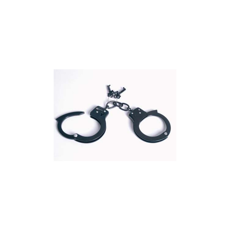 Handcuffs with lock, black, Mil-Tec
