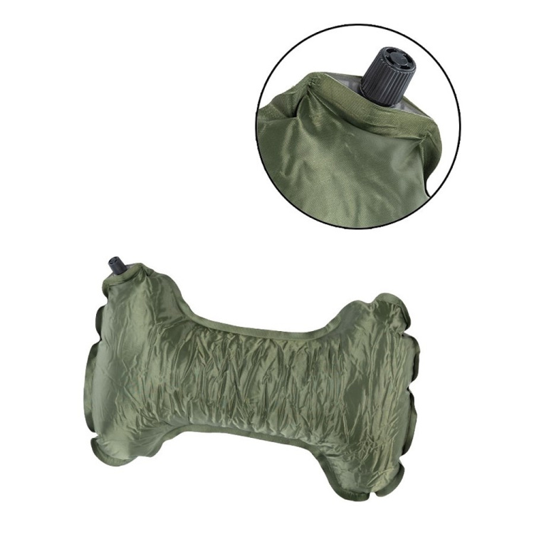 Self-inflating travel pillow, olive, Mil-Tec