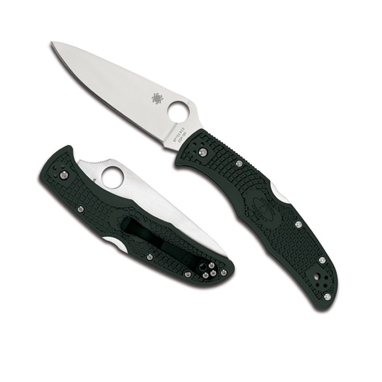 Knife Endura 4, drop point, green handle FRN, steel ZDP-189, Spyderco