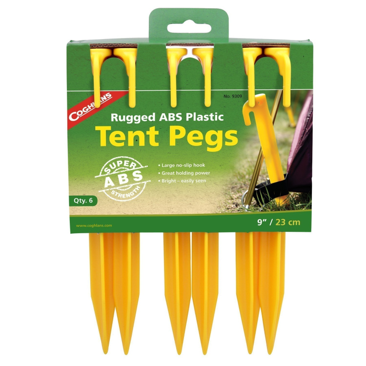 A set of plastic tent pegs, Coghlan&#039;s