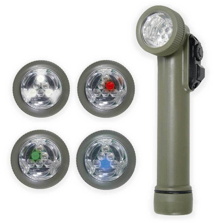 Army flashlight 6 LED, 4 colors, olive, Mil-Tec