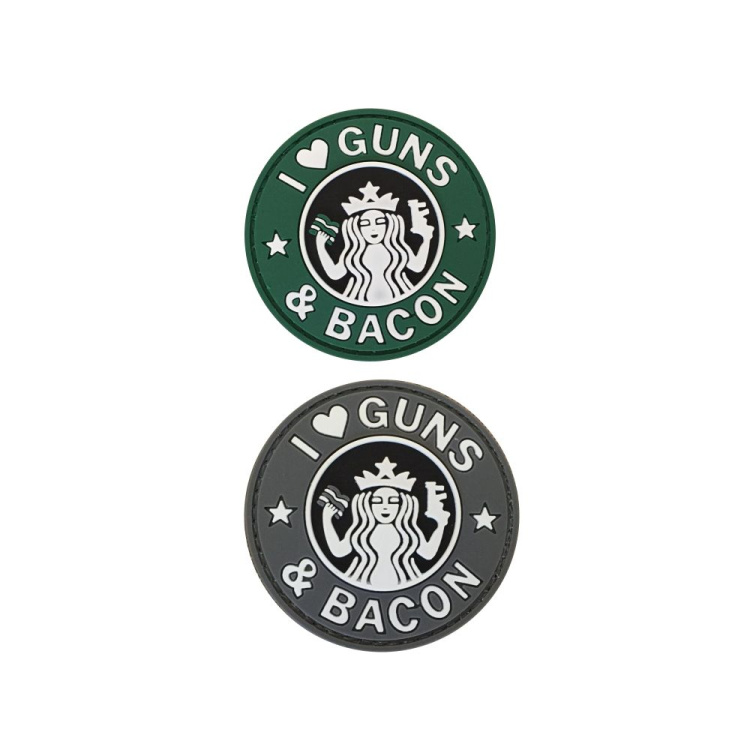 PVC patch "I Love Guns and Bacon"