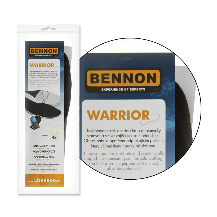 Vkládací stélky do bot Warrior, Bennon