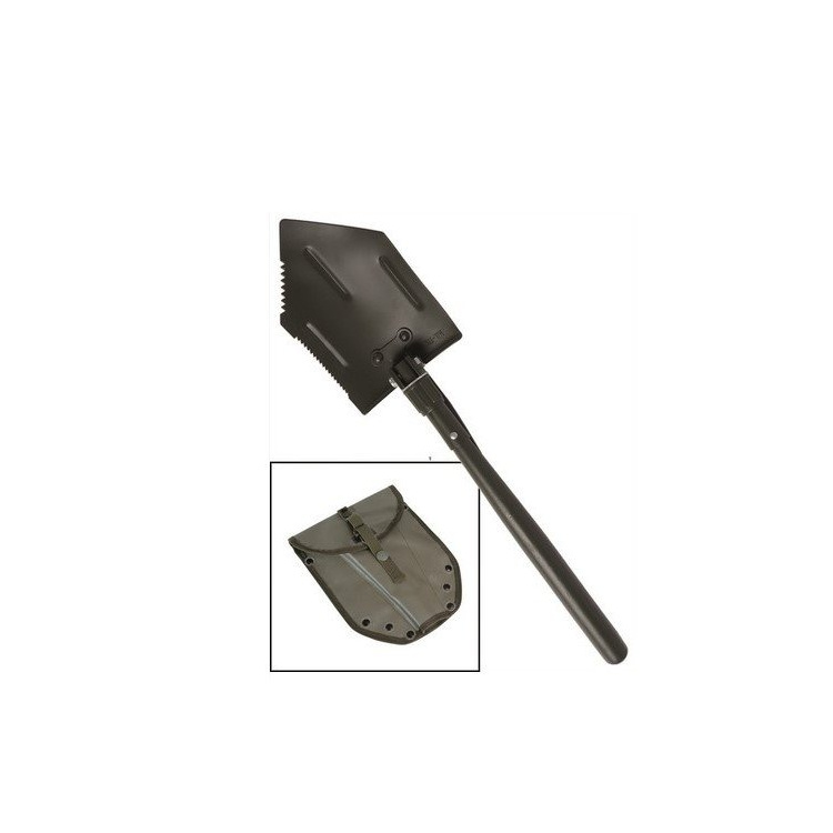 Folding US field shovel with handle, olive, Mil-Tec