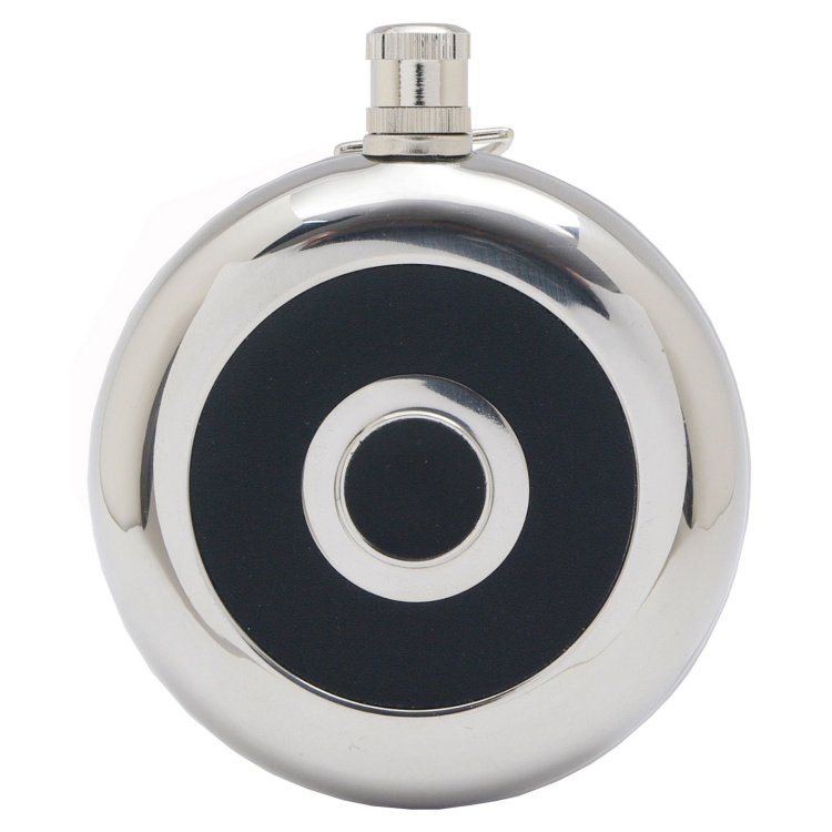 BasicNature Hip flask &#039;Round&#039;, with cup, 225 ml, Reliance
