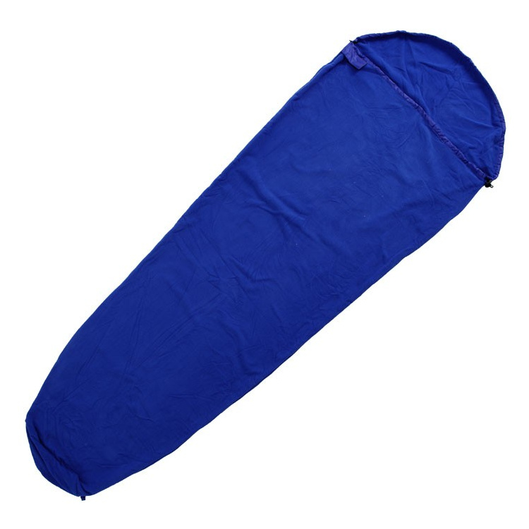Mummy sleeping bag liner, fleece, blue, Basic Nature