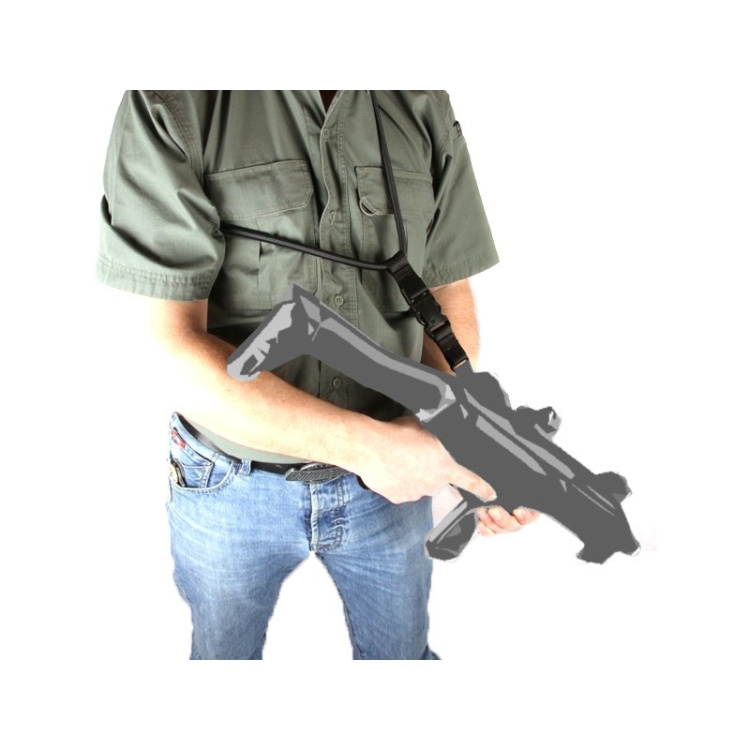 Jednobodový popruh na zbraň, černý, Fenix - Popruh na zbraň Fénix 1-bodový, elastický, černá
