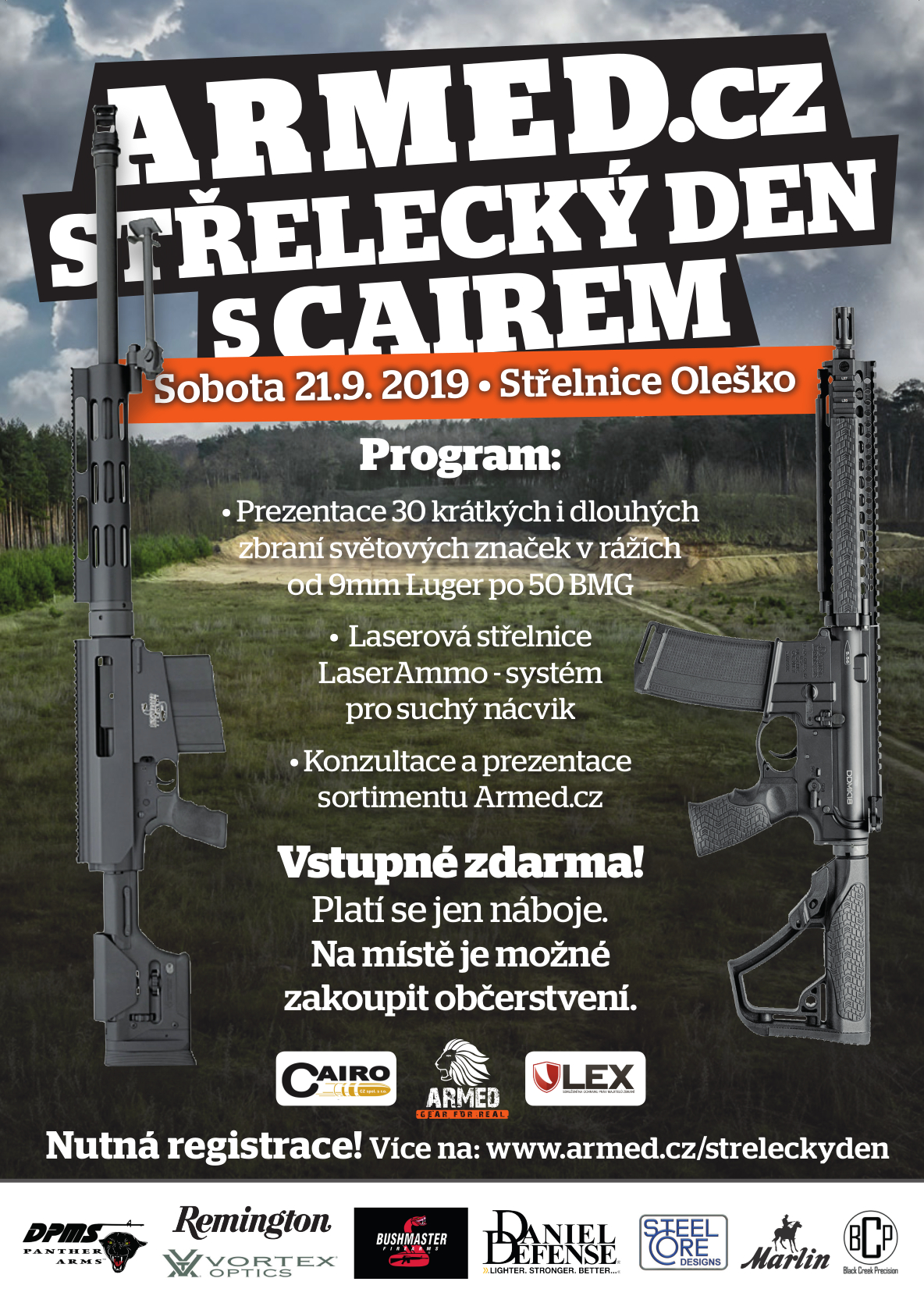 Leták s programem střeleckého dne